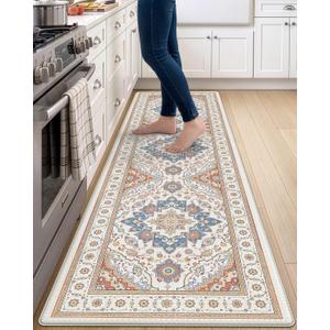 DEXI Kitchen Floor Mats Cushioned Anti Fatigue Runner Rug, 24x87 Beige