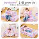 IFNOW Modular Kids Play Couch, Convertible & Washable Toddler Foam Couch Kids Sofa, Bedroom & Playroom Furniture for Children 1-5 Years, Imagination Play, Endless Builds, Glow in The Dark, Unicorn, Small