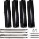 Replacement Parts for Charbroil 463211514 463211513 463211512 463211516 463211511 Classic 4 Burner Grills, 3 PCS Carry Over Tubes Carryover Tubes, 4 PCS Heat Tents Heat Shields, 4 Burners