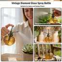 OFFIDIX Vintage Glass Spray Bottle, 300ML Plant Mister with Plastic Top Pump, Garden Sprayer, Cleaning (Brown)