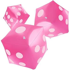 3 Pack Large Inflatable Dice Jumbo Giant Inflatable Dice for Indoor Outdoor Broad Game Ludo Pool Party Favor(12 Inch,Pink)
