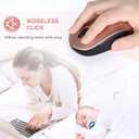 Seenda Wireless Mouse, 2.4G Noiseless Mouse with USB Receiver Portable Computer Mice for PC, Tablet, Laptop, Notebook - Rose Gold&Black