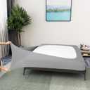 Box Spring Cover King/Cal King Size - Jersey Knit & Stretchy Wrap Around 4 Sides Bed Skirt for Hotel & Home, Silver