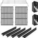Criditpid Grill Replacement Parts for Weber Genesis 300 Series, 7620 Flavorizer Bars, 7622 Heat Deflector, 7528 Grates & 65054 Warming Rack Kit for Weber 310 S310 E320 E330 S330 EP310 Grill