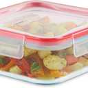 Pyrex Freshlock Glass Food Storage Container, Airtight & Leakproof Plastic Locking Lids, Freezer Dishwasher Microwave Safe, 4 Cup (Square)