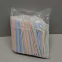 [500 Pack] Striped Flexible Plastic Drinking Straws Disposable Straw 8'' inches Tall Assorted Colors (Stripes)
