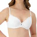 Maidenform Women's Push-Up Bra with Microfiber, Comfort Devotion Your Lift Underwire Bras for Women, Convertible, Lace (38D, White)