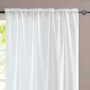 jinchan Privacy Semi Sheer White Curtains for Bedroom Casual Weave Window Curtains for Living Room Linen Drapes White Window Curtain 95 inch Long 2 Panels