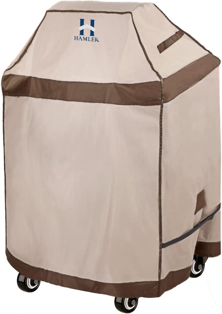 HAMLER Grill Cover 30 Inch, Heavy Duty Waterproof BBQ Covers, Gas Grill Covers Fits Weber Spirit, Weber Genesis, Char-Broil, Nexgrill, Brinkmann, Brown & Beige