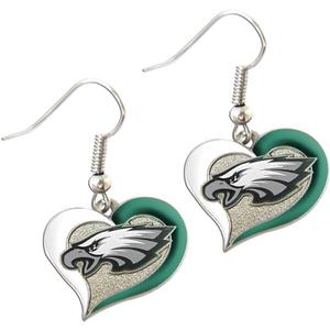 NFL Philadelphia Eagles Swirl Heart Earrings