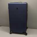 LEVEL8 Trunk Luggages, 28 Inch Luggage with Spinner Wheels, Luminous Textured Checked Large Hard Shell Lightweight with Tsa Lock, Navy