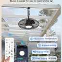 Orison 21'' Outdoor Ceiling Fan with Light, Waterproof Plug-in Gazebo Fan, Wet Rated Hanging Fan for Patio with Remote and App Control Brown