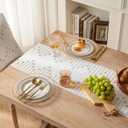 Boho Table Runner 13 x 90 Inch Long Natural Cotton Woven Runner with Tassels for Home Dining Table dcor, for Modern Farmhouse Decor Coffee Table Runner, Taupe and Beige