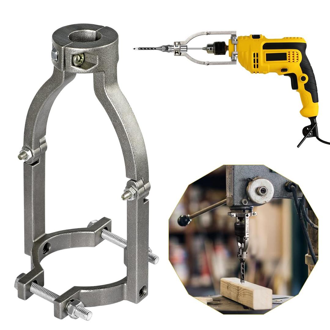Square Hole Drill Bit Adapter for Drill Machine Accessory, Easy Installation and Disassembly, Mortising Attachment for Drill Press, Woodworking Mortise Machine, Tenon Drill Bits Fixing Bracket.