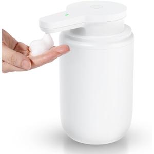 Automatic Foaming Soap Dispenser, Rechargeable Touchless Foam Hand Soap Dispenser for Bathroom, Soap Pump for Kitchen, Water-Resistant, Xmas Gift 10oz