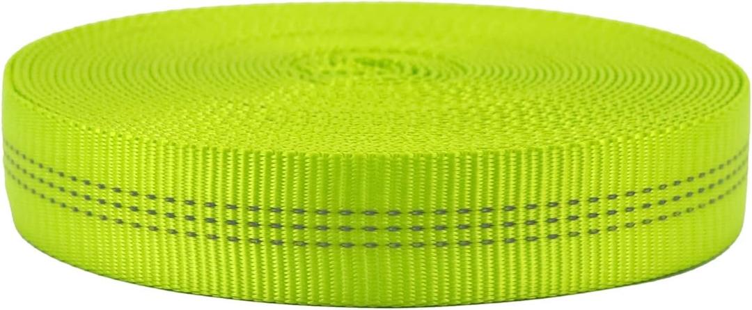 NewDoar CE UIAA Certified 1 Inch Nylon Webbing Strap/Tubular Climbing Webbing - Heavy Duty Strap for Rescue, Climbing, Harnesses, Rock Work, & Firefighting (1 inch x 5 Yard, Green)