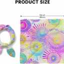 Floral Paisley Pattern Head Scarf Silk Feel Like Blue Vintage Flower Ethnic Folk Style Bandana Soft for Women Girls