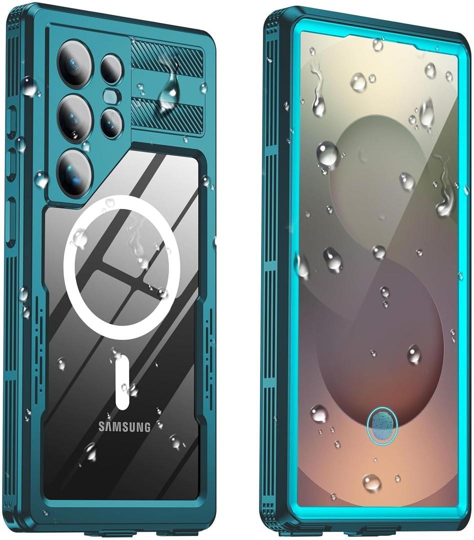 for Samsung Galaxy S25 Ultra Waterproof Case, [Fit for Magsafe] [IP68 Water Proof] [Built-in Screen Protector], Magnetic Heavy Duty Military Grade Rugged Phone Case for S 25 Ultra 6.9", Teal