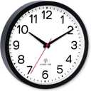 AKCISOT Atomic 10 Inch Wall Clock Analog Clocks for Indoor Kitchen, Battery Operated Clock for Bedroom Office Classroom Living Room(Black)