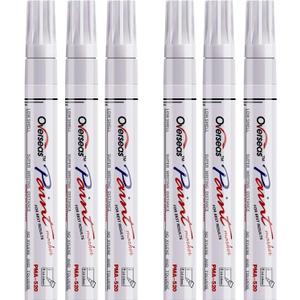 White Paint Markers Pens - Single Color 6 Pack Permanent Oil Based Paint Pen, Medium Tip, Quick Dry and Waterproof Marker for Rock, Wood, Fabric, Plastic, Canvas, Glass, Mugs, Canvas, Glass
