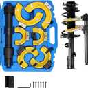 VEVOR Strut Spring Compressor Set, Macpherson Strut Spring Compressor Kit, Interchangeable Fork Strut Coil Extractor Remover Tool, with Yellow Protective Sleeve and Carrying Case (Blue)