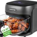 NutriChef Family Size 7.5 Quart Air Fryer | 6 Preset Cooking Modes | Glass Fry Bowl for Best Cooking | 360° Air Circulation | Cook Veggies, Steak, Fries, Seafood, Chicken & More | Gray, 7.5 QT