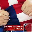 Premium American Flag 3x5 Ft TearProof Series for Outside, Heavy Duty Outdoor，Longest Lasting, Super Tough Fade Resistant Spun Polyester, High Wind US Outdoor Flags Embroidered Stars, Sewn Stripes, Brass Grommets