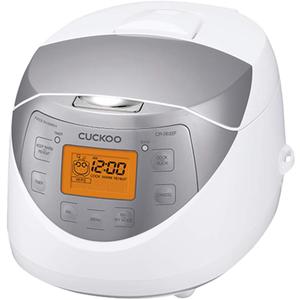 CUCKOO Rice Cooker 6 Cup Uncooked / 12 Cup Cooked, Korean Fuzzy Logic Rice Cooker Small with Delay Timer & Keep Warm Setting, Versatile Food Steamer for Cooking, Non-Stick Inner Pot, Silver (CR-0632F)
