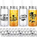 24 Pcs Graduation Cups with Straws Bulk 13.5 oz Class of 2025 Plastic Mason Jars Reusable Tumbler Coffee Tea Hot Cocoa Beverage Happy Graduation Tumbler for Congrats Grad Party Gifts(Black)