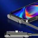240W USB C to USB C Ultra Fast Charging Cable with Invisible Stand Flat Phone Charger 90 Degree Right Angle Plug T Shaped Foldable Stand Multi Functional Cord Black 4.9 Ft