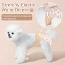 Ambreview Dog Diapers Female, Disposable Diapers for Female Dog with Stretchy Waist, Pull Up Puppy Wraps for Doggie in Heat Period Super Absorbent Leak-Proof Doggy Diaper for Dogs 10PCS (XS)