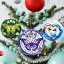 2 x Christmas Ornaments, Dodosky 2.8in Ceramic Butterfly Ornament, Xmas Decor, Christmas Tree Ornaments, Xmas Decorations for Tree, Holiday Ornament, Gifts for Butterfly Lovers, Gifts for Women, Mom