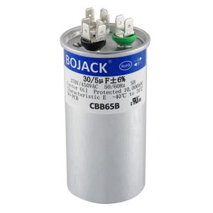 BOJACK 30+5uF 30/5MFD 6% 370V/440V CBB65 Dual Run Circular Start Capacitor for AC Motor Run or Fan Start or Condenser Straight