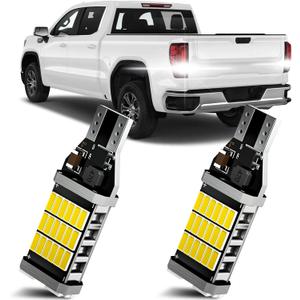 2PCS Sierra LED Reverse Lights Fits for 2014-2026 GMC Sierra 1500 2500 3500 HD, 6500K White Super Bright Back up Lights Replacement, 2835 45-SMD Chipsets Error Free