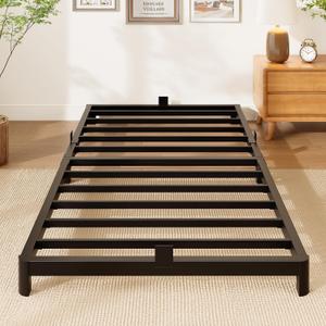 Twin Bed Frame, 4 Inch Low Profile Metal Platform Bed Frame with Round Legs