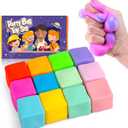 YAKHAN 12PCS Color-Changing Stress Cube - Soft, Squeezeable Stress Relief Balls for Relaxation, Ages, Ideal for Parties, Home, Classroom, and Office Use, Slow-Rebound Design, Portable