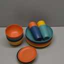 Wrova Wheat Straw Dinnerware Set of 32, Unbreakable Dinner Plates and Bowls Dishes Sets Service for 8,Dishwasher Safe Dinnerware Sets for Kitchen and Camping. Vibrant Series