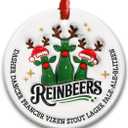 8 x Funny Beer Christmas Ornament 2025 - Rein-Beers Ornament for Tree, Hilarious Holiday Decoration for Beer Lovers, White Elephant Gift, or Coworker Exchange Present