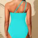 Aqua Eve Womens One Piece Swimsuits - Tummy Control One Shoulder Bathing Suit Cut Out Swimwear 2026 (Blue, L)