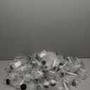 Gerrii 75 Pcs 4 oz Liquid Vial Plastic Juice Bottle with Lid Reusable Clear Beverage Container, Freezer Safe, Leakproof for Juice, Milk, Smoothies, Drinking, Fridge, Water and Other Beverages(Black)