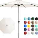 JEAREY 11' Patio Umbrellas Outdoor Table Market Umbrella w/Crank, 8 Sturdy Ribs, UV Protection Windproof for Garden, Deck, Backyard, Pool(Cream White)