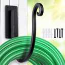Hose Holder Wall Mount Metal/8-Inch Heavy-Duty Garden Hose Hanger Outdoor, Hand-Forged Hose Rack Mount