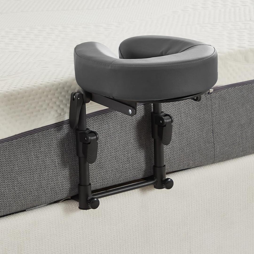 Massage Headrest for Bed, Adjustable Massage Face Cradle at Home, Portable Bed Massage Head Holder, Massage Table Head Rest for Salon Spa, Face Down Pillow After Eye Surgery, Dark Gray