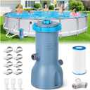 1000 GPH Pool Filter Pump for Above Ground Pools, Type A/C Cartridge Filter Pump System | Safety ETL Listed Above Ground Pool Pumps with GFCI, Improved Water Circulation and Filtration
