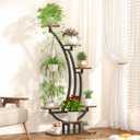 6-Tier Metal Plant Stand Indoor, Rainbow Shape Tall Plant Shelf, Plant Holder Display Flower Stands for Indoor Plants, Large Plant Rack Shelves for Home, Living Room, Patio, Garden (1 Pack)
