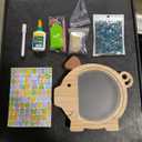 DIY Wooden Piggy Bank for Kids: Money Saving Box with Rhinestones Kit for Family Craft Making - Educational Toys for Tween & Teens Age 6-15 Home School - Birthday Gifts for Boy