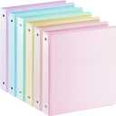 SUIN 1-inch 3 Ring Binder with 2 Interior Pockets, 1''Durable Binders Holds US Letter Size 8.5'' x 11'' Paper - Versatile Binders for Office, Home, and School Use, 6 Pack Brush Finish