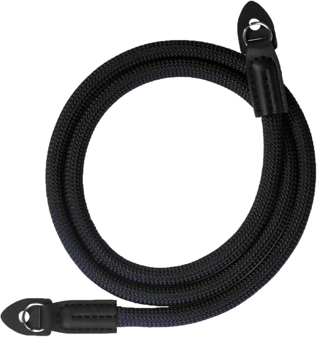 VKO Camera Strap,Climbing Rope Camera Strap for Round Hole Interface DSLR SLR Mirrorless Camera Neck Shoulder Strap 100cm (Black)