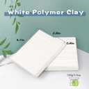 2 x ifergoo Polymer Clay, Oven-Bake Clay, Non Toxic, 3.5 oz. bar, Great for Modeling, Sculpting, Holiday, DIY, Artistic Creation and School Projects. Great for Kids and Beginners (White)