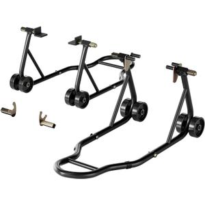SPECSTAR Motorcycle Stands, 882 Lbs Capacity Front Rear Wheels Lift Combo with U+L Adjustable Swingarm Spool, Heavy Duty Paddock Stands for BMW Suzuki Yamaha Honda Kawasaki, Black